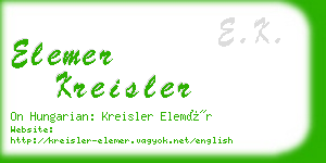elemer kreisler business card
